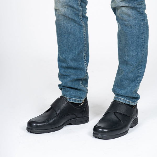 MN-Edu Komfortschuhe Herren Leder Schwarz
