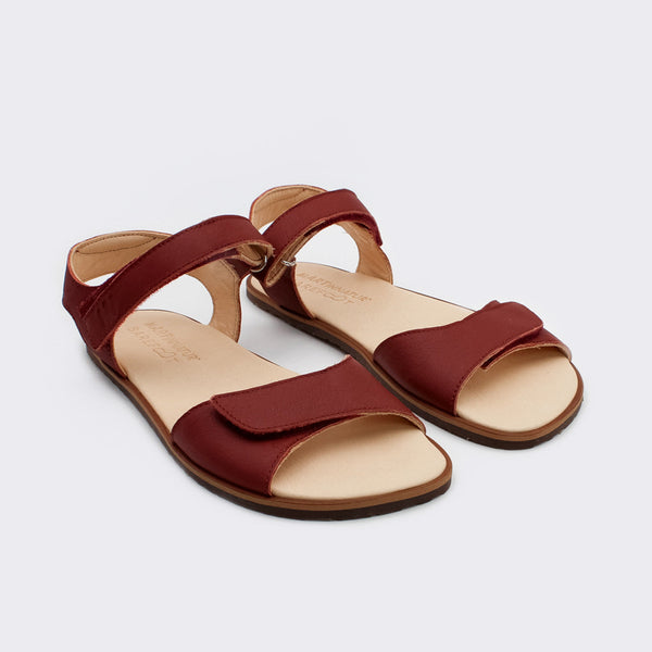 MN-Antik Barfußsandalen Damen Leder Bordeaux, Ansicht 2
