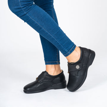 MN-Comodin Komfortschuhe Damen Leder Schwarz