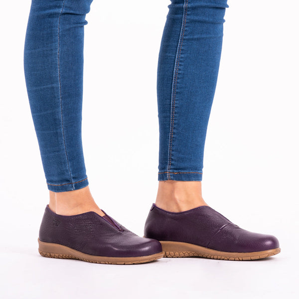 MN-Laos Komfortschuhe Damen Leder Lavendel
