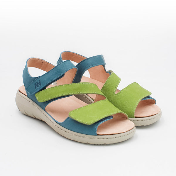 MN-Nieves Sandalen Damen Leder Hellblau, Ansicht 2