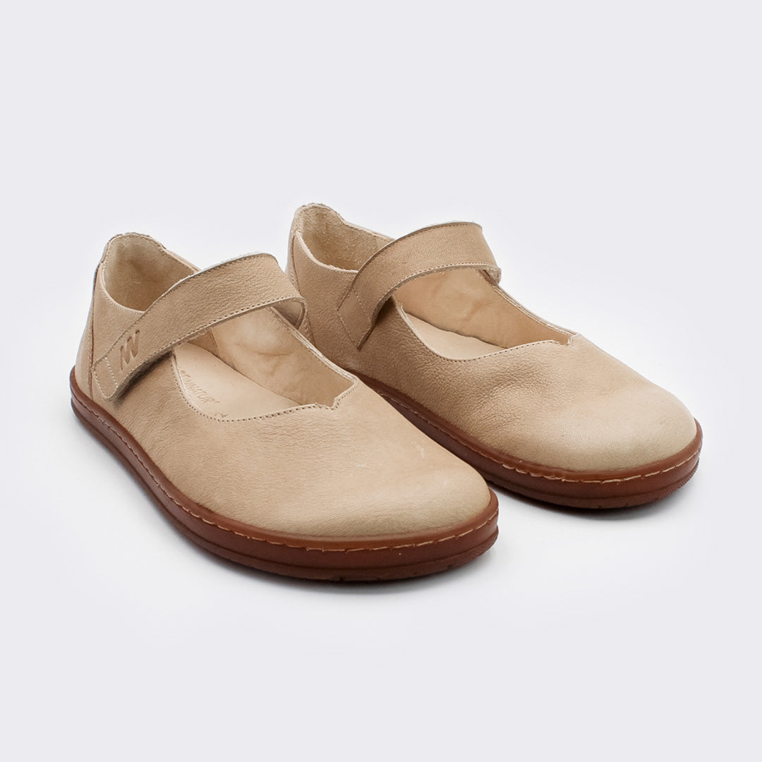 MN-Atimo Barfußschuhe Ballerina Beige