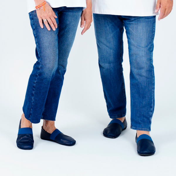 MN-Apache Barfußschuhe Damen und Herren Leder Navy